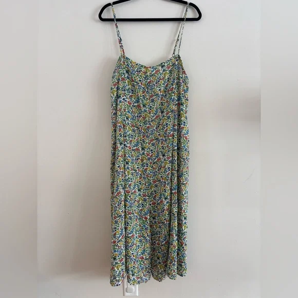 Anthropologie Multicolor Floral Midi Dress|Adjustable Straps|Flowy|Size L - Picture 4 of 8